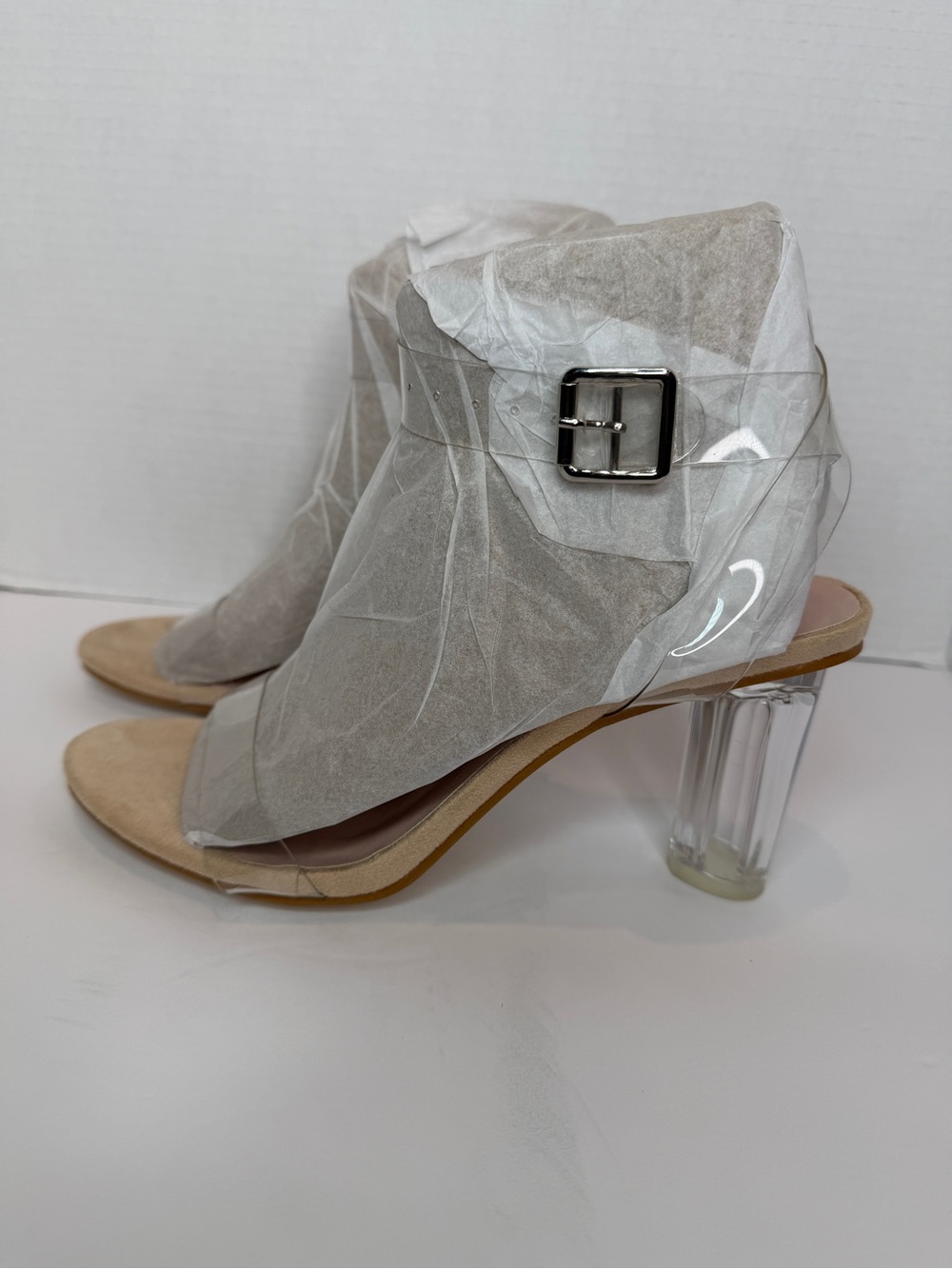 Fashion Clear Strappy Block heels, Size 41